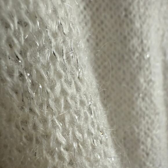 SISLEY Paris | Cream Mohair Blend Tie Waist Sweater Dress with sparkle | Small - Picture 3 of 8